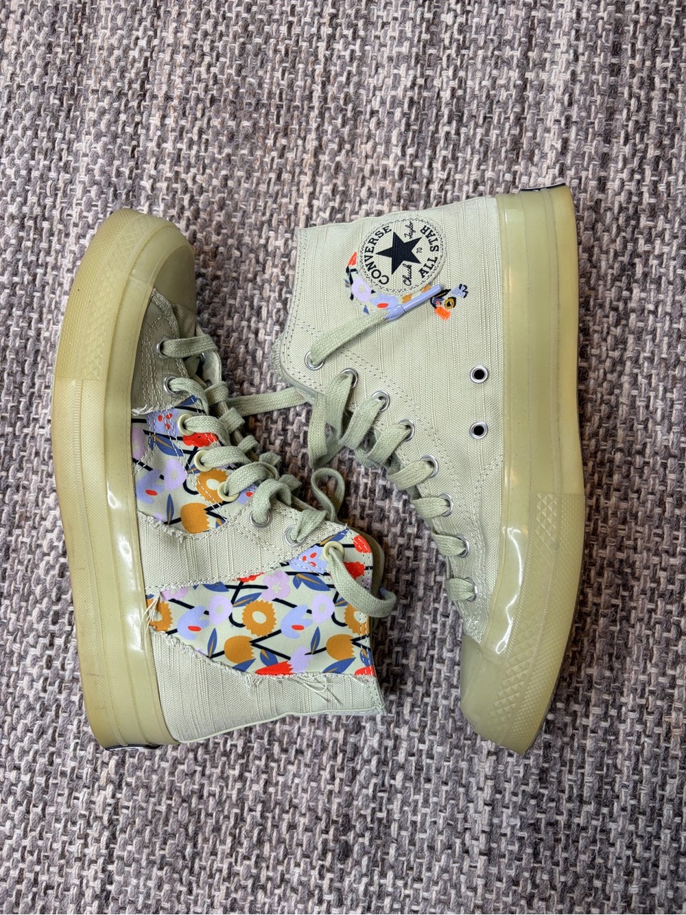 Converse Chuck 70 High “We are All Stronger Together” Sneaker Green Floral - Picture 2 of 10